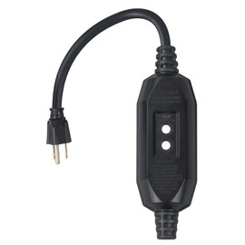 EP GFCI Replacement Plug - 15A 3-Prong Non-Grounded, Auto-Monitoring & Manual Reset, UL Listed for Power Tools, Lawn Equipment, Appliances - 1 Pack (Black)