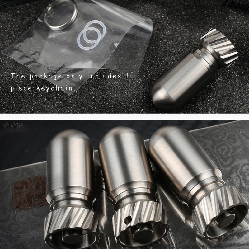 Titanium Small Pill Organizer Keychain Waterproof Pill Container Case Portable