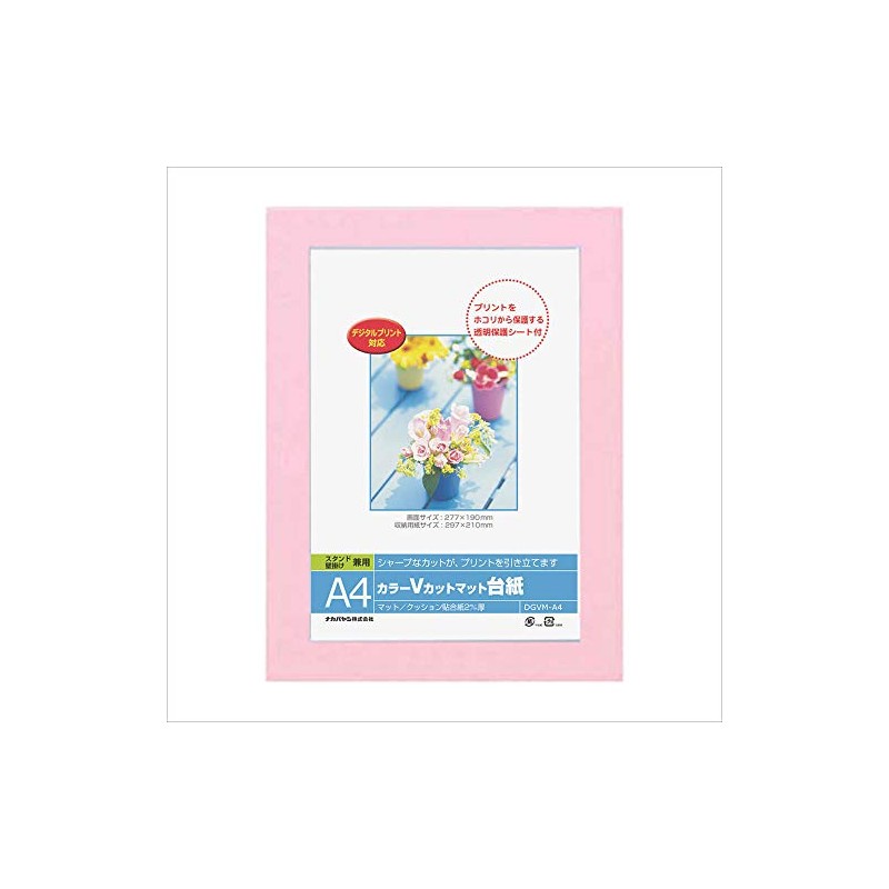 Nakabayashi DGVM-A4-P Color V-Cut Mat Mount Pink