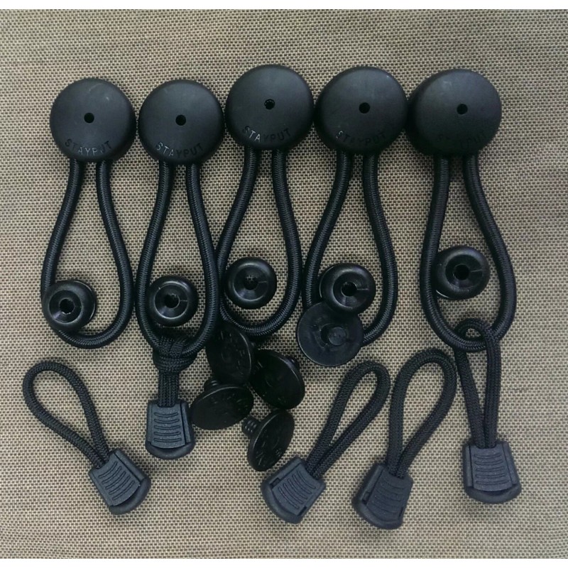 STAYPUT 10 BLACK STAYPUT Bungee Shock Cord Clip Loops Boat