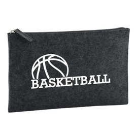 Huuraa Kulturbeutel Basketball Ball Geschenk 1 Liter Charcoal Filz Basketball Geschenkidee