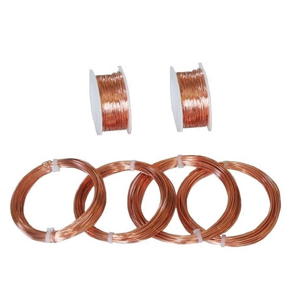 Solid Copper Assorted Sample Round Wire 18, 20, 22, 24,