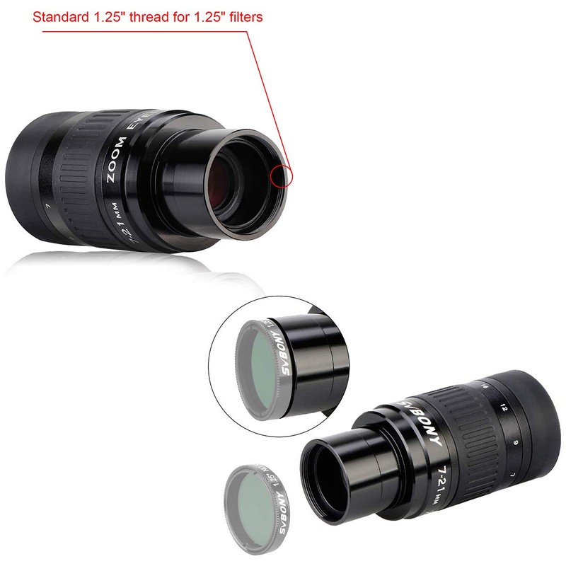 SVBONY SV135 Zoom Eyepiece, Zoom 7 to 21mm 1.25 Inch