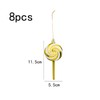 Herzwild 8 x Christmas Tree Decorations Candy Canes Lollipop Gold
