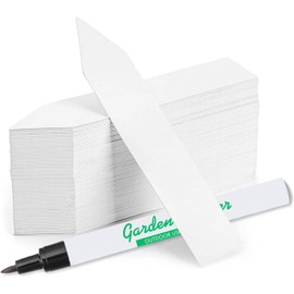 LINE42 4 Inch Plastic Plant Labels for Seedlings, Flexible Waterproof Plant Tags, Vegetable Gardening Stake Tags for Potted Plants and Outdoor Garden, White, 250 Pcs