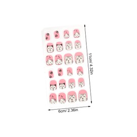 WOONEKY 72pcs Cartoon Boy Girl Press Nails of Fake Nail Tips Full Cover Easy Application for Girls Random Styles