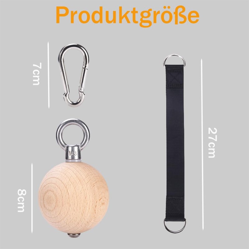 Grip balls for pull-ups, wooden pull-up balls, training set with