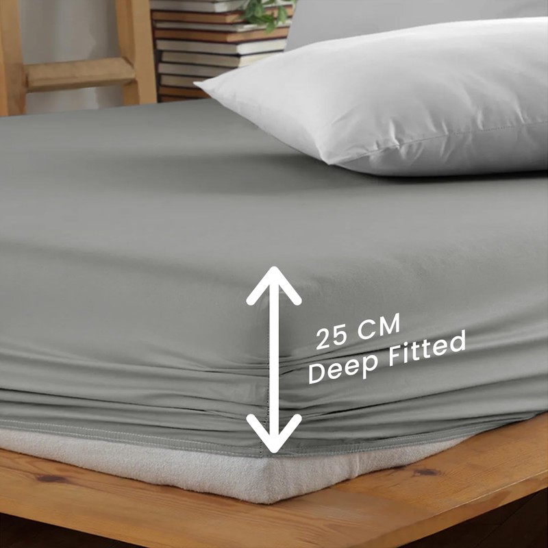 NAFAY LIVING Fitted sheet-Plain Dyed Ultra Soft Microfiber Bedding Sheet