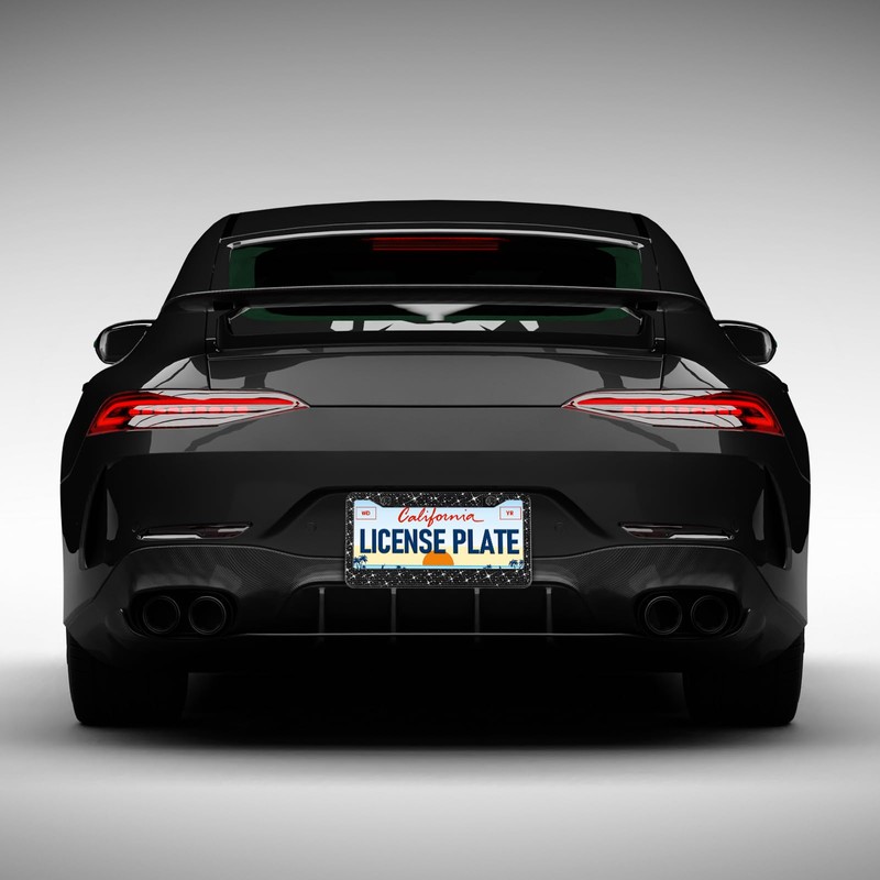 2 Pack Bling License Plate Frames, Sparkly Rhinestone Diamond Car