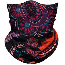 Obacle Seamless Bandana for Rave Face Mask Dust Wind Sun Protection Neck Gaiter Tube Mask Headwear Bandana for Women Men Festival Party Motorcycle Riding Fishing Outdoor (Oval Orange Pink)