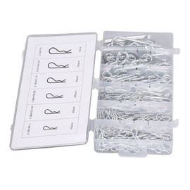 150PCS Cotter Pins, Galvanized Steel R Shaped Trailer Hitch Pins Fastener with Storage Box for Hook Pin Lock System