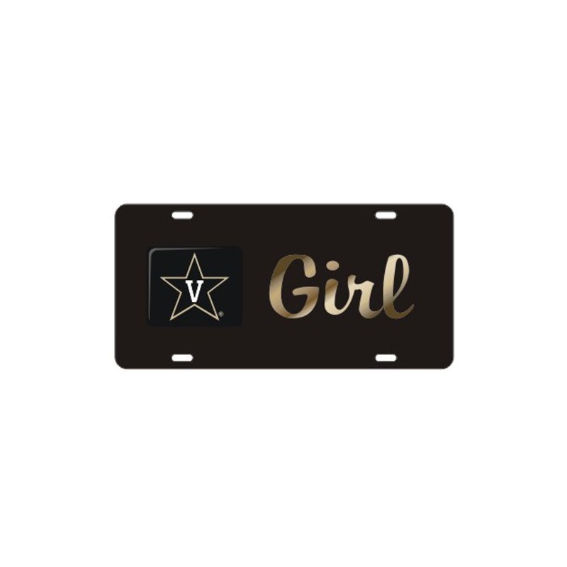 Vanderbilt Commodores Black Vandy Girl Laser Cut License Plate