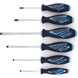 WITTE MAXX Plus 6 Piece Professional Grade Screwdriver Set: 4 Slotted, 2 Phillips