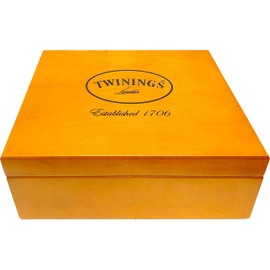 Twinings of London 6 Slot Wood Chest Gift Set Tea Variety Sampler, 60 Count (10 of Each Flavor - Green, Earl Grey, English Breakfast, Lemon & Ginger, Peppermint, Irish Breakfast)