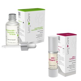 Pack Serum Facial Coenzima Q10+ Ceramidas+ Te Verde+ Crema facial Q10+ Colageno| Lovy Care | piel Hidratante | Efecto Lifting | Renovacion Celular | B
