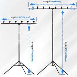 Maxztill T-Shaped Photo Backdrop, Portable T-Shape, 8.5x5 FT, Adjustable, 6 Clamps, Carrying Bag for Wedding Photo Parties