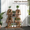 Costway 5-Tier Wood Plant Stand 10 Pots Plant Display Rack