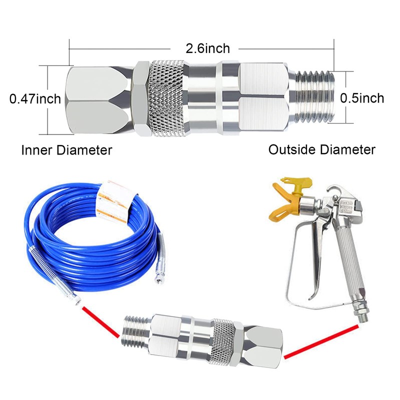 Sprayer Joint, 1/4-Inch Hose Swivel Joint 2 Pack, 360 Degrees