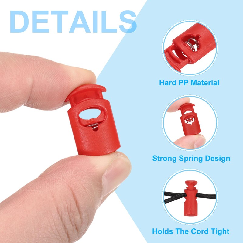 PATIKIL Plastic Cord Lock, 10 Pack Single Hole Spring Toggle
