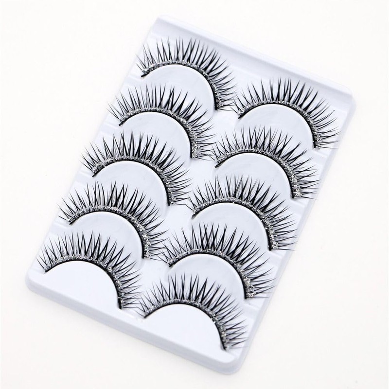 5 Pairs Soft False Eyelashes Natural 3D False Eyelashes Shiny