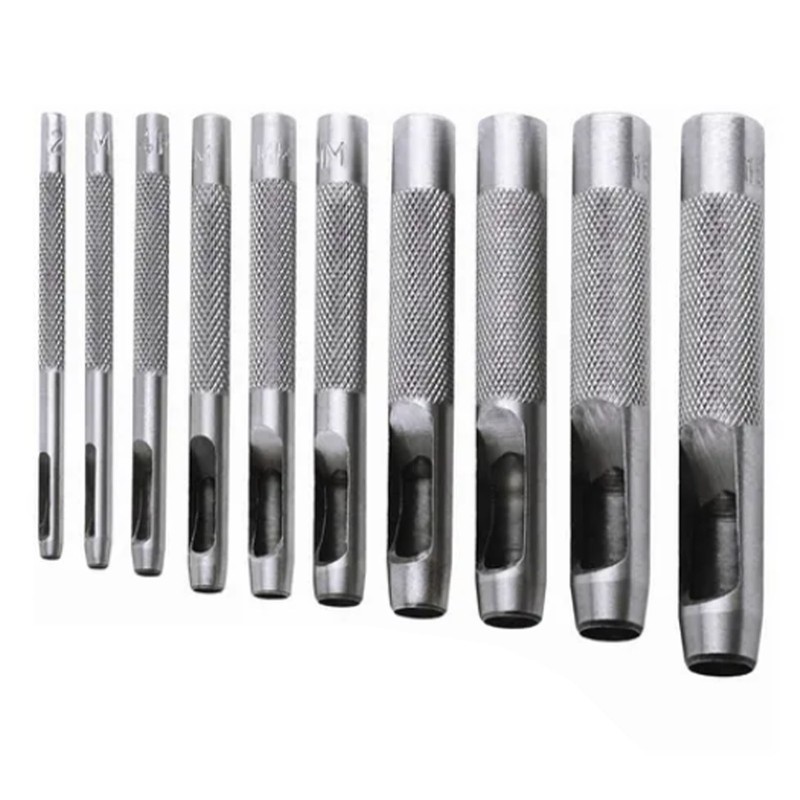 10PCS Belt Punch Set Carbon Steel High Hardness Round Hollow