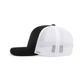 Pacific Headwear Snapback Trucker: Stylish Unisex Cap for All-Day Comfort, Black/White/Black OS