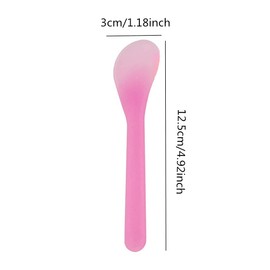 Ebonee 100 Pcs Plastic Cosmetic Mask Spatulas, 5 Inch Disposable Makeup Face Mask Spoon for Mask Cream, DIY Mixing and Sampling (4 Color)