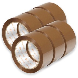 OFITURIA Parcel Tape, Brown Tape, Packing Tape for Moving Boxes and Shipments, Packaging Tape, Safe and Durable Parcel Tape (38 mm x 66 m, 6 Rolls)