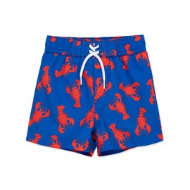 Little Me Clothes for Baby Boys' Lobster Swim Trunks, Blue Lobster, 24 Months