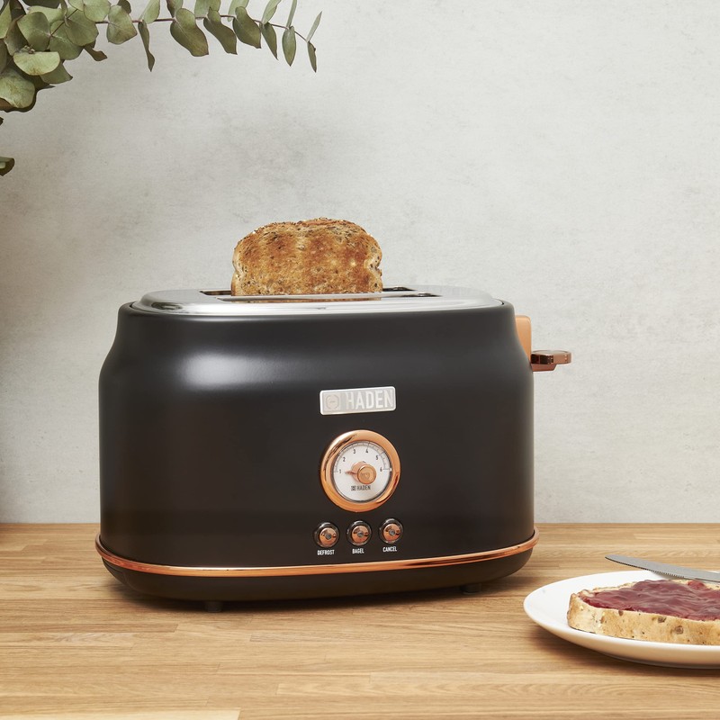 Haden DORSET, Stainless Steel Retro Toaster with Adjustable Browning Control