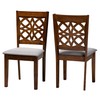 Baxton Studio Abigail Dining Chairs, Set of 2, Grey/Walnut Brown