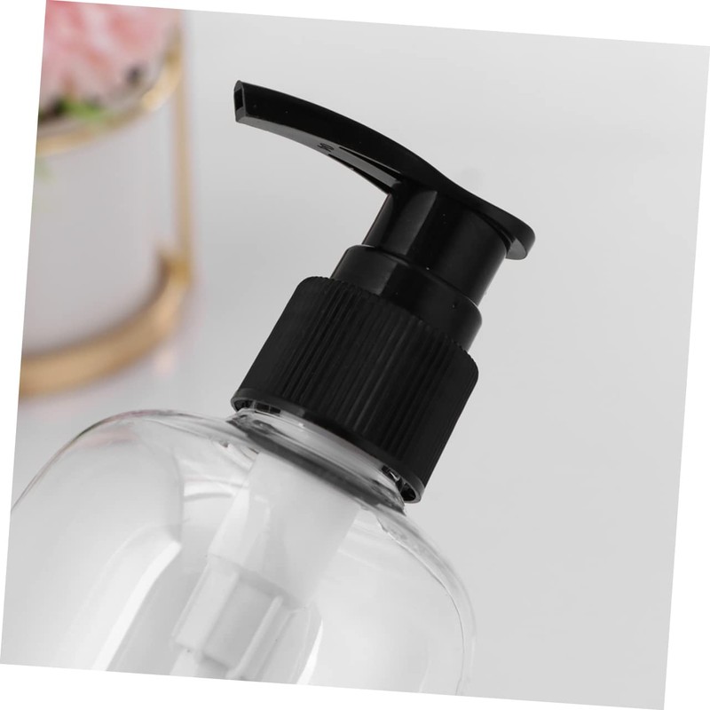 CAXUSD 4pcs Press Pump Emulsion Bottle Transparent Refillable Container Black