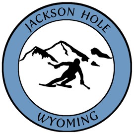 Athena Brands Jackson Hole, Wyoming Sports Skier - Car Truck Window Bumper Sticker Decal - Columbia Blue
