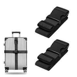 SULIUDAJI Black Suitcase Strap 200 Cm Luggage Strap Long Suitcase Luggage Straps Suitcase Strap Set Of 2 Adjustable Suitcase Luggage Straps Luggage Strap For Suitcases
