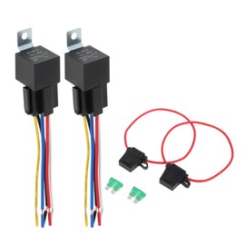 HOPESPANNER 5Pins 12V 40A Relay for Motorcycle Car Truck Boat with Sockets Fuses Black 1 Set Metal Hanging