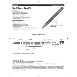 Penn State Industries PKSKULLSS2 Skull Twist Ballpoint Pen Kit V2 Starter Package Woodturning Project
