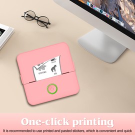 YAOYUQIAN Print Pods Mini - Sticker Printer Portable Thermal Inkless Sticker Maker Machine Pocket Phone Instant Print for Study Graphics, Anatomical Diagrams, Photos