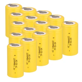 Odstore Ni-Cd Rechargeable Battery Sub C SC Batteries, 1.2V 2200 mAh with Tabs for Power Tools Battery Pack (Yellow*15)