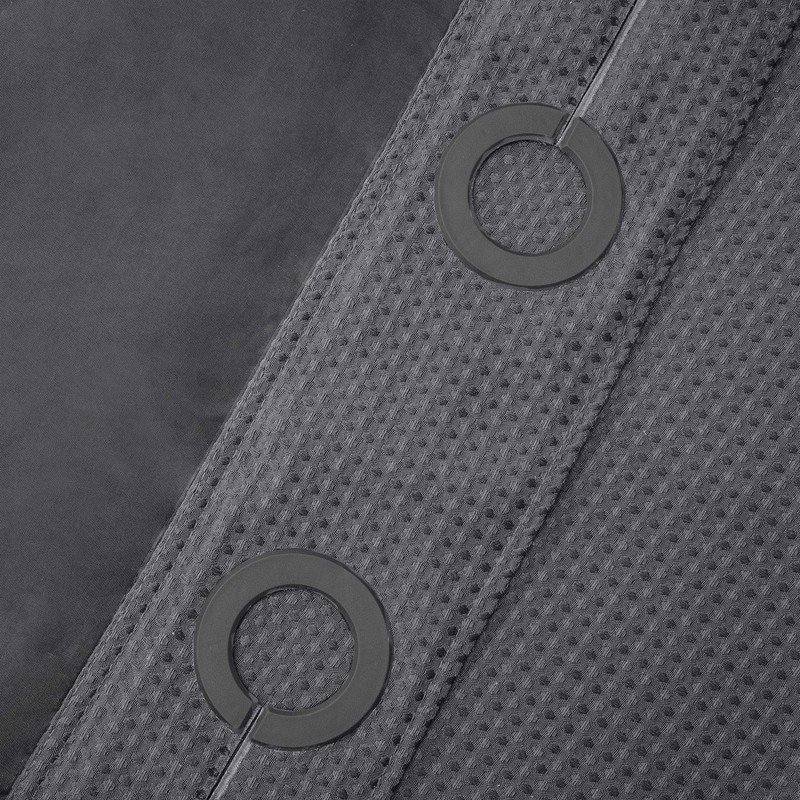 Extra Long No Hooks Required Waffle Weave Shower Curtain with