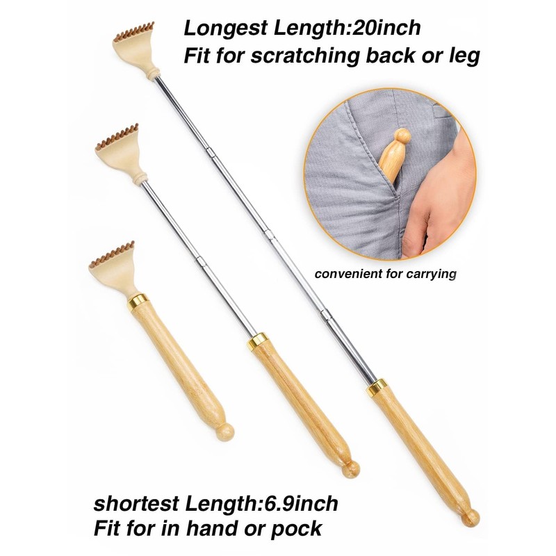 Lyanxinlei Back Scratcher, Classic Portable Extendable Bamboo Back Scratcher for