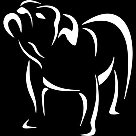 Decal Stickers of Bulldog Icon (White) (Set of 2) Premium Waterproof Vinyl Decal Stickers for Laptop Phone Accessory Helmet Car Window Mug Tuber Cup Door Wall Decoration - BICVER1020542WHW19Y24