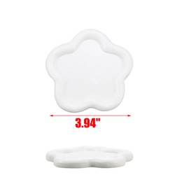 MY MIRONEY 3.94" Resin Jewelry Tray Flower Shape Decorative Plate White Trinket Dish Trays Key Ring Holder for Jewelry Wedding Engagement Photo Props Ornaments
