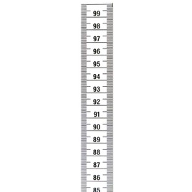 Oregon Rule Co. Adhesive Backed Ruler - 1 Inch Wide x 1 Meter Long - Vertical Up - Metric - 1mm Grads - White