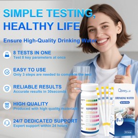Lead Water Test Kit 2026 Upgraded 8 in 1 Home Drinking Water Testing Kits 50pcs, House Tap and Well Water Hardness Tester, Lead Test Strips for Alkalinity, pH, Copper, Nitrite&Chlorine