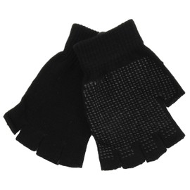 Black Fingerless Magic Gloves + Palm Grip by RJM GL310