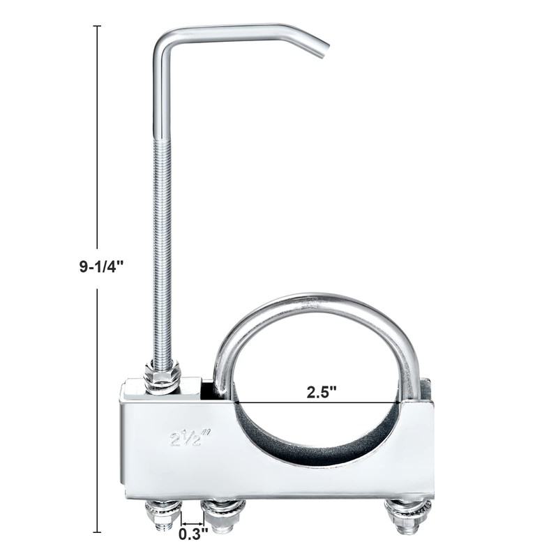 In Natural 2.5" Universal Exhaust Clamp Hanger With 2.5" Exhaust