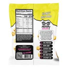 Whoa Momma! Protein Popcorn (10g Protein) Honey Mustard, 3-Pack of 2.1oz Bags – High Protein, Gluten Free Popcorn – No Seed Oils, Low Calorie Healthy Snack for Adults