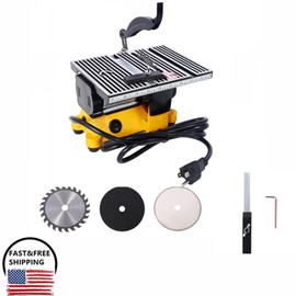 HZX 4" 60W Mini Table Saw Top Cut Off Miter Saw for Precision Cut Metal w/ 3 Blades