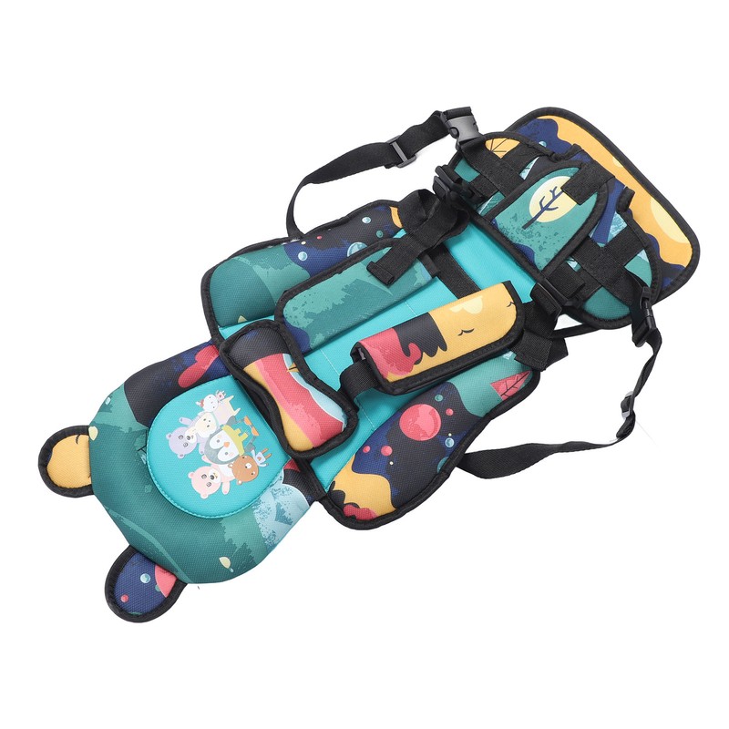 Toddler Car Seat Insert Bear Pattern Heighten Adjustable Fixing Straps