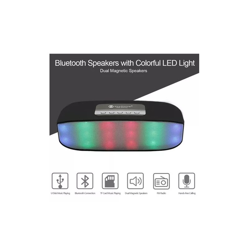Aquila Bocina Bluetooth Portátil Con Luces Negro - Bb7780